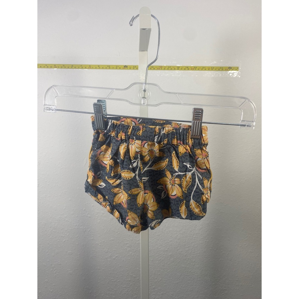 Pink Chicken Girls‎ Floral Shorts Grey Yellow Boho Elastic Waist 12M